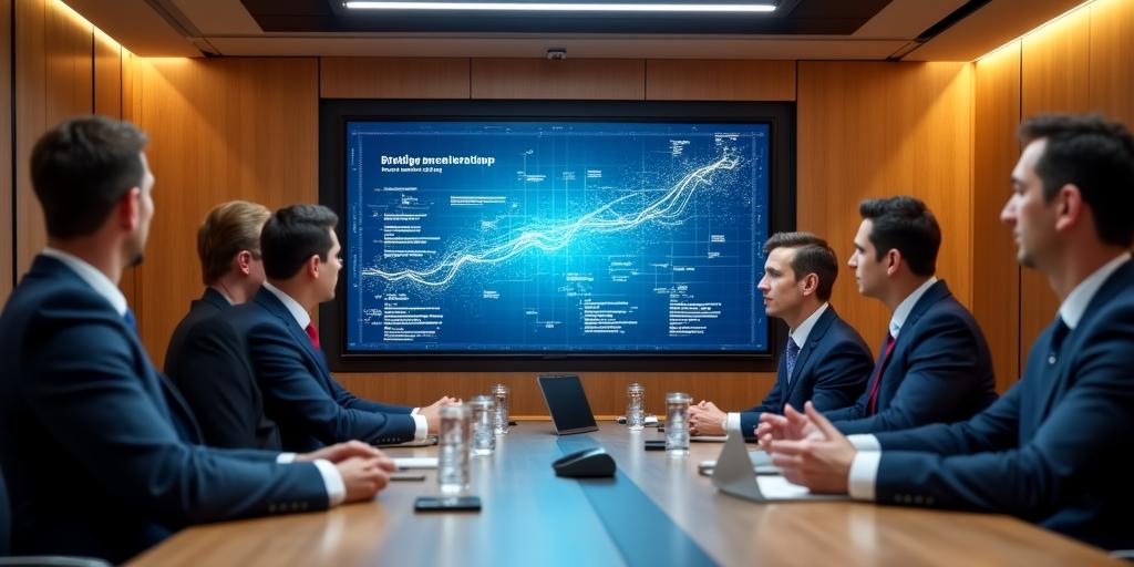 Executives discussing roadmap in a high-rise conference room